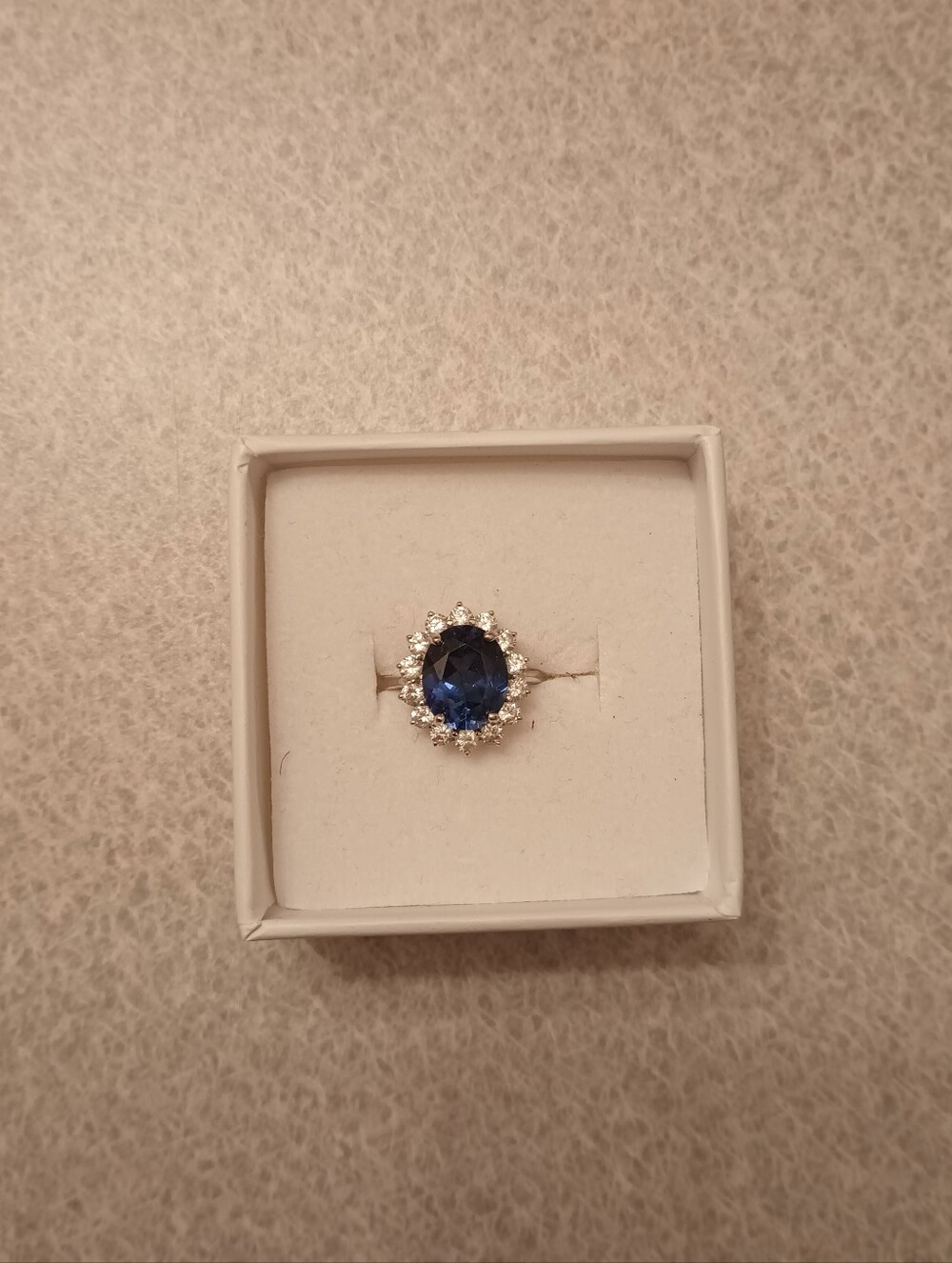 Blue Sapphire Halo Ring - Classic Women's Jewelry